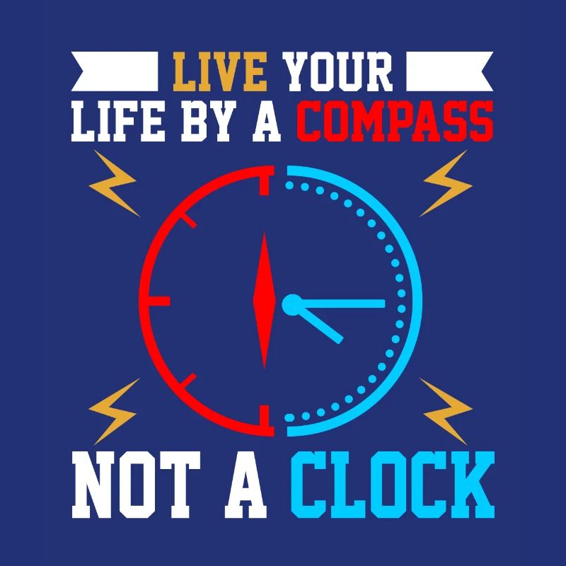 Wisdom Clock with Compass Motif