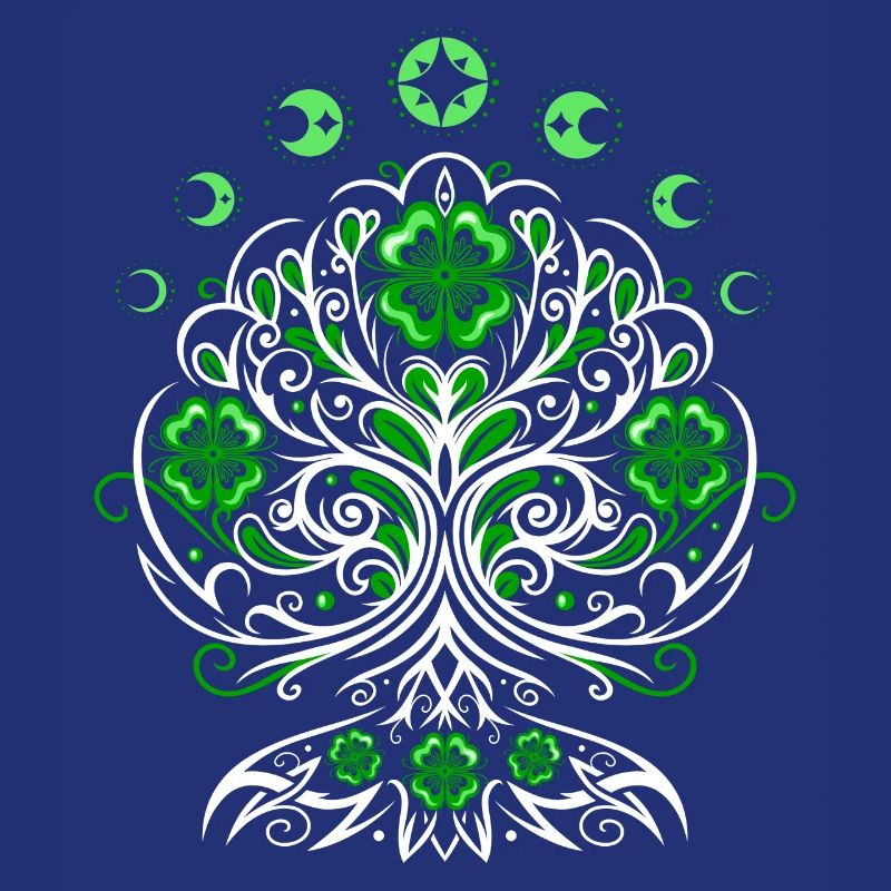 St Patricks Day Lebensbaum mit Mondphasen