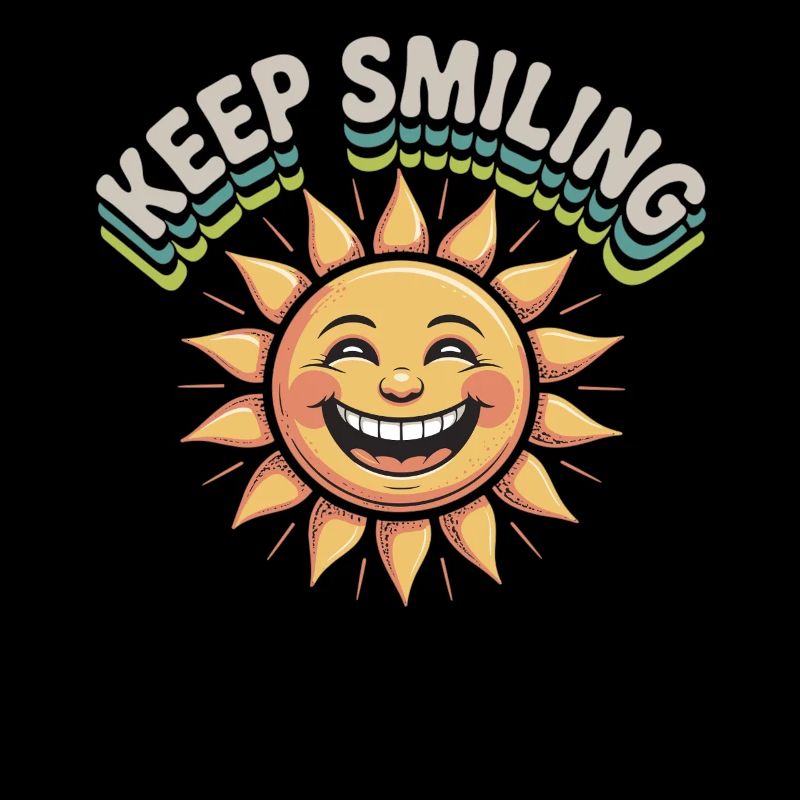 Smiling sun graphic with message
