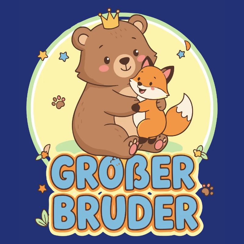 Cute Bear and Fox Sibling Design