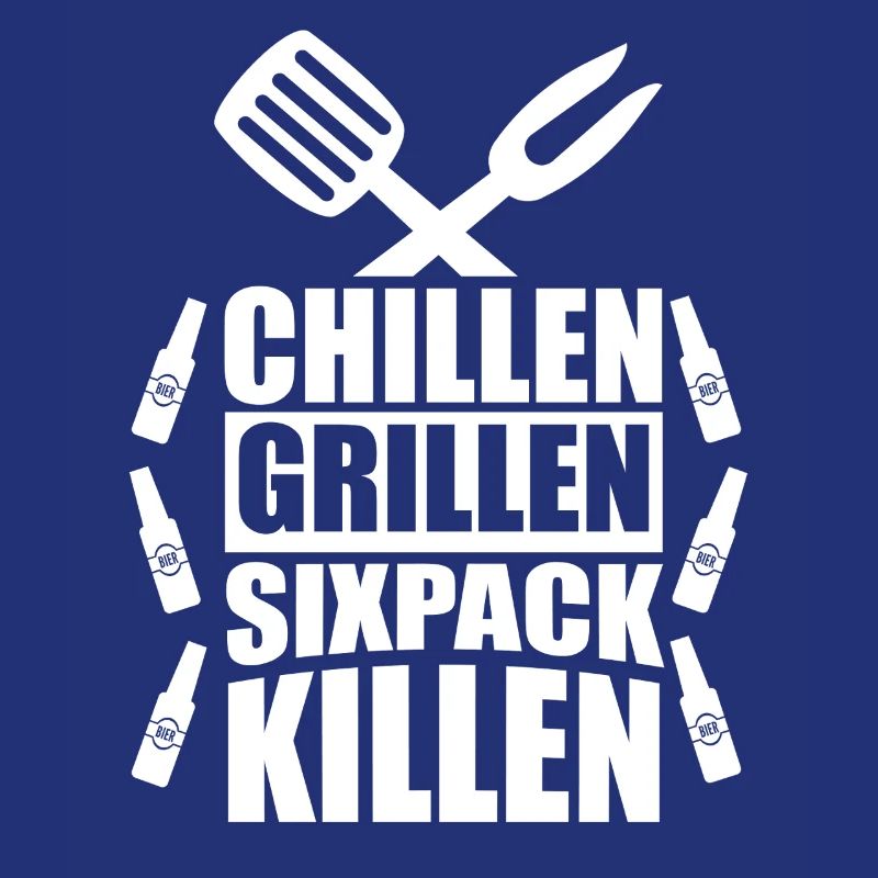 Chilling Grilling Sixpack Kill / BBQ Saying Funny