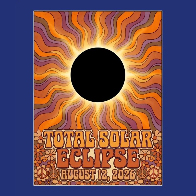 Total Solar Eclipse 2026 Sunburst Poster