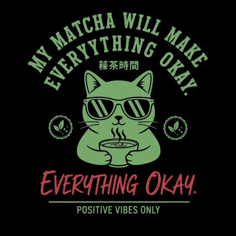 My Matcha Will Make Everything Okay Positive Vibes