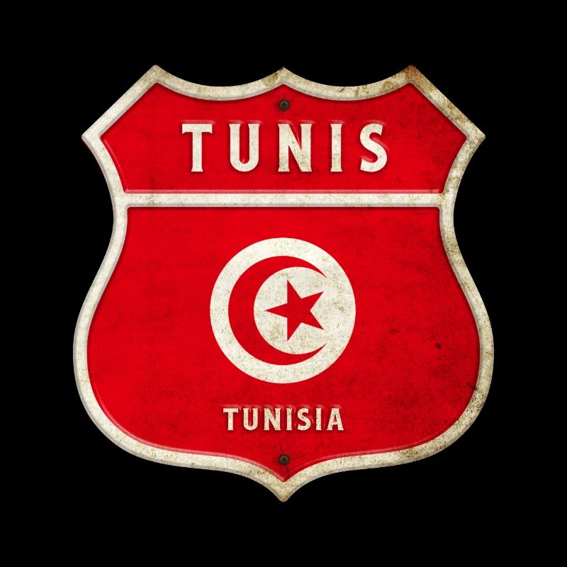 Tunis Tunisie Armoiries Drapeaux Design