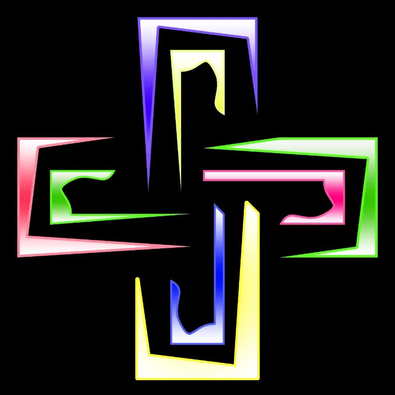 Prisme néon encadre le logo abstrait