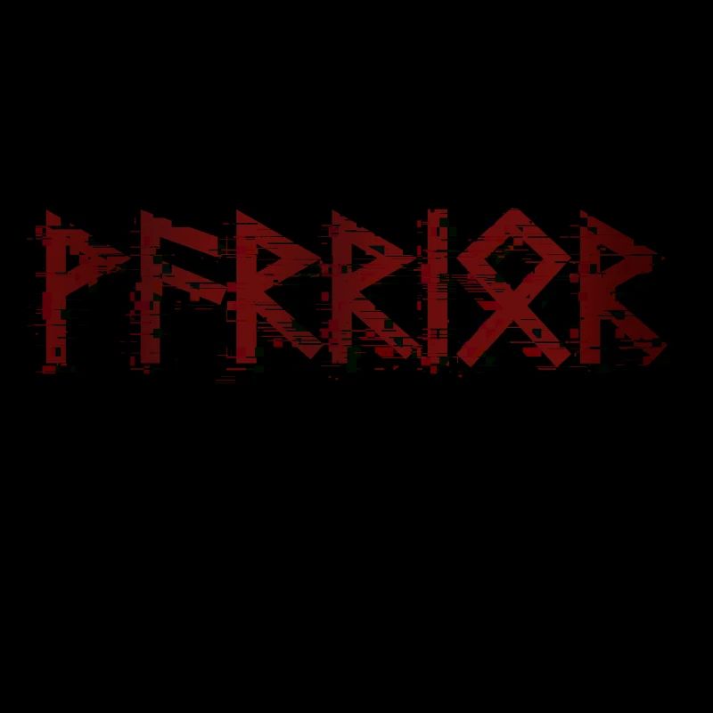 Lettrage guerrier Runes rouges