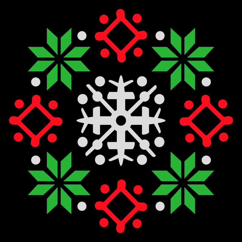 Schneeflocken Muster Weihnachtspullover Schnee