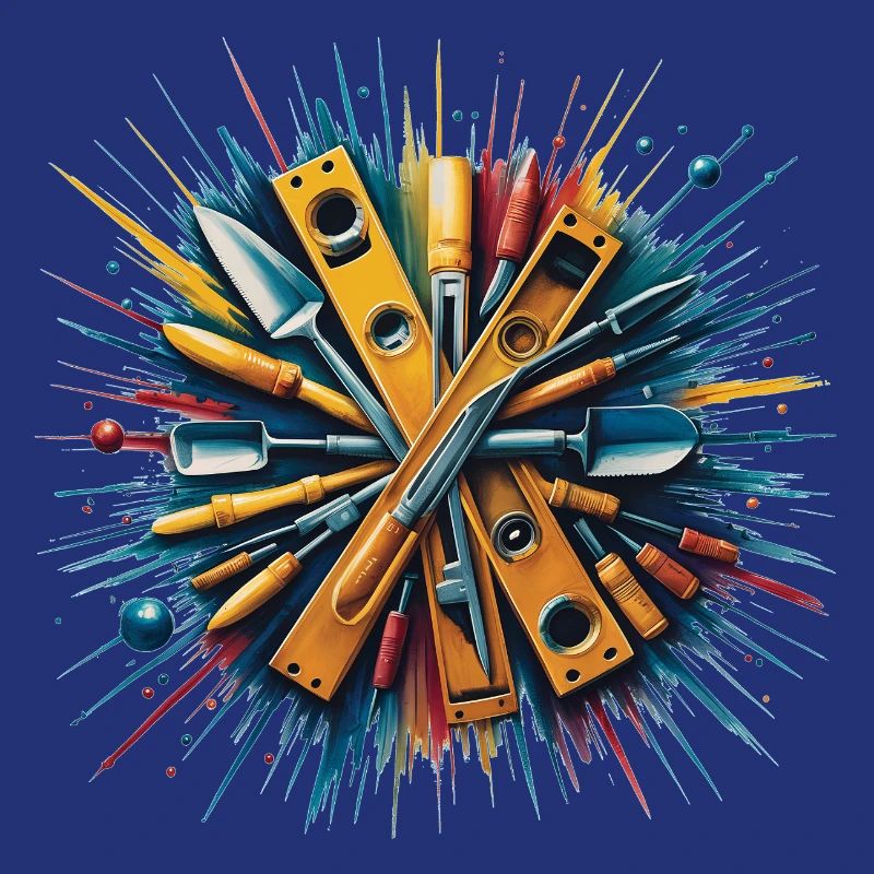 Construction Bricklayer Mason Tools Art Print