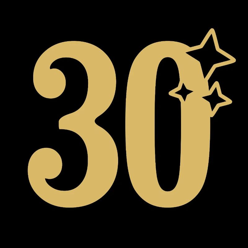 30th Birthday 30th Anniversary Gold Star