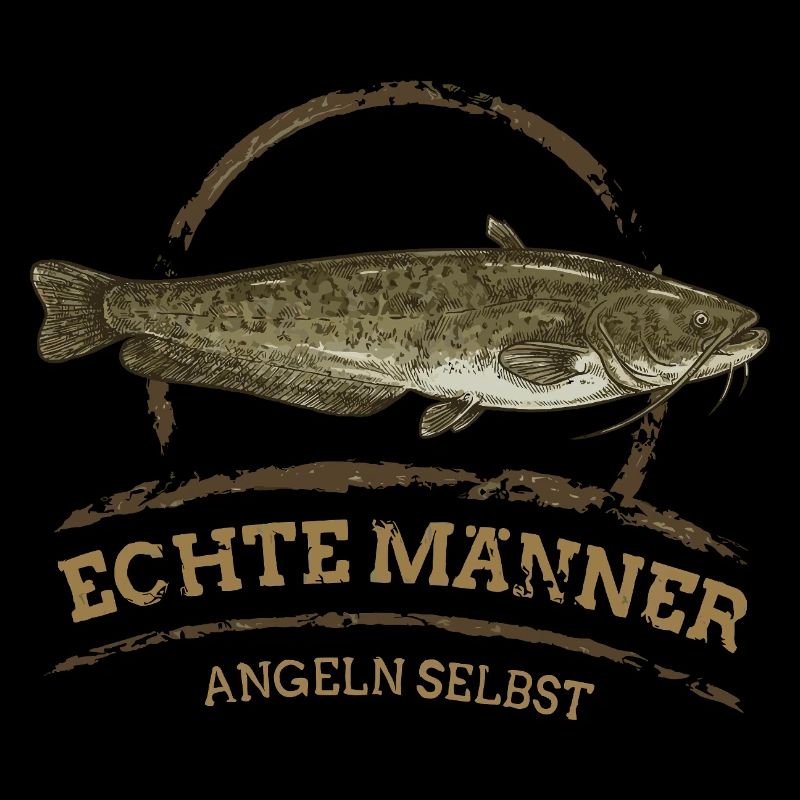 De vrais hommes attrapant du poisson-chat