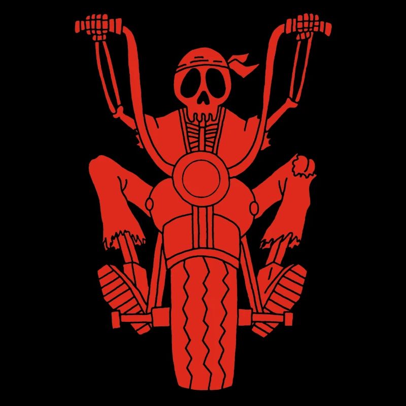 Red biker skeleton