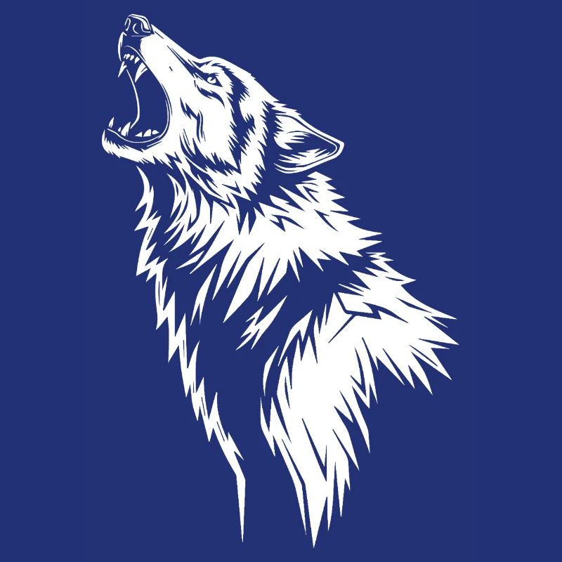 Howling wolf in silhouette