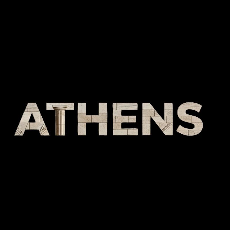 ATHÈNES – Typographie architecturale du marbre