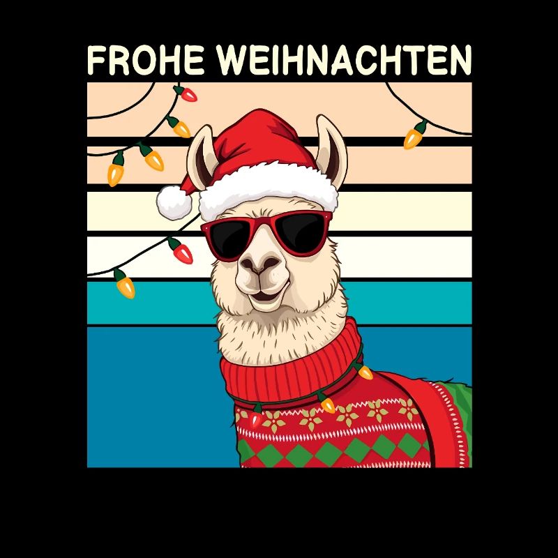 Lama de Noël : design drôle de lama de Noël