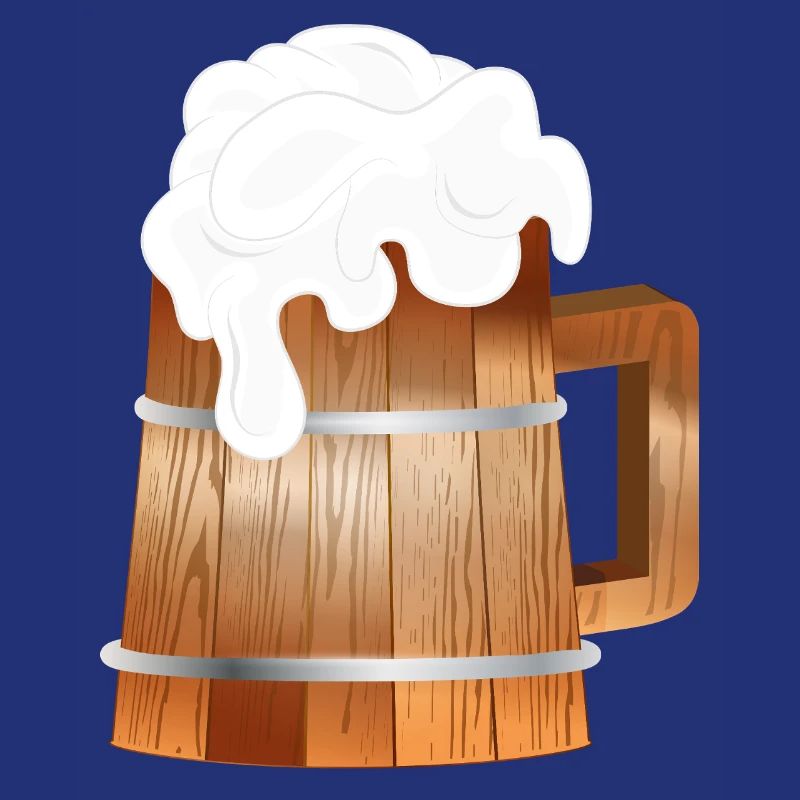 Chope à bière rustique aspect bois avec mousse