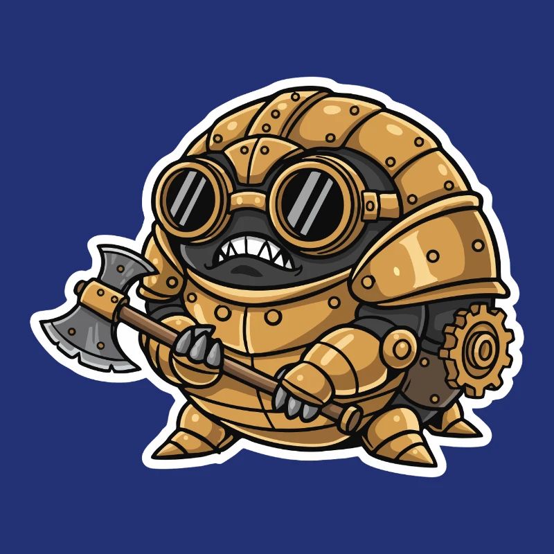Sowbug Warrior Steampunk Axe Copper Armor
