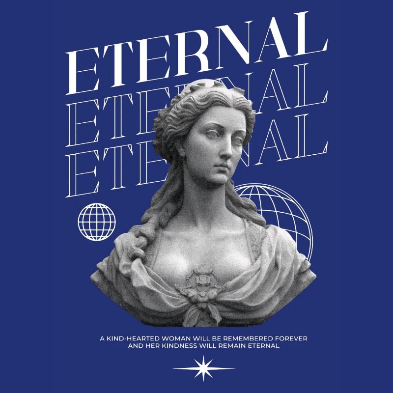 Bonté éternelle : Statue, collage globe