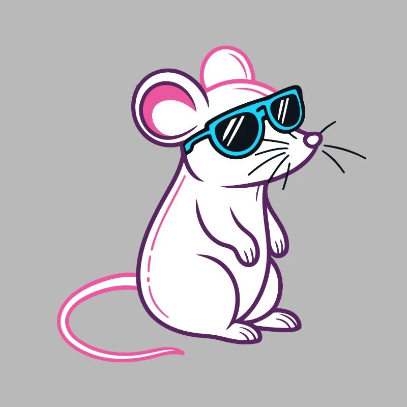 Maus Retro Blaue Brille