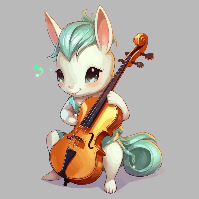 Cuddly bunny with cello