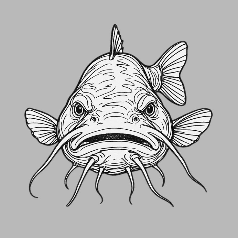 Gloomy catfish fish expression Brombachsee