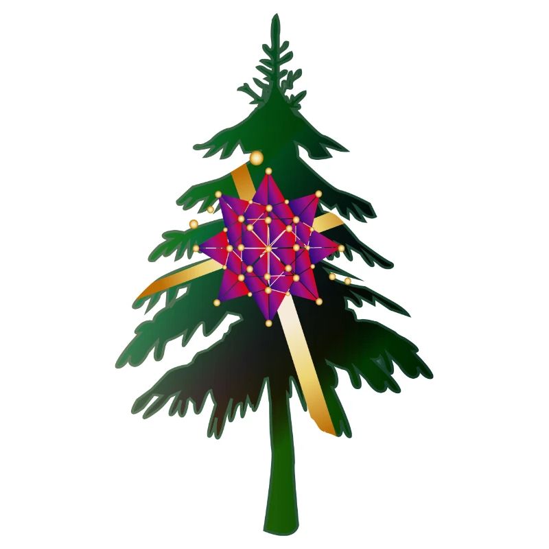 Christbaum oder Weihnachtsbaum & Geschenkschleife