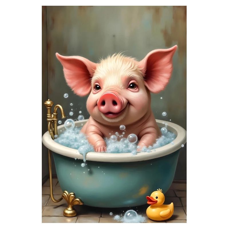 Cochon dans son bain