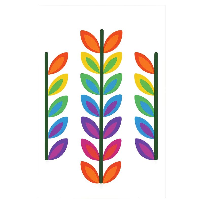 Regenbogenblatt-Design im lebendigen Stil