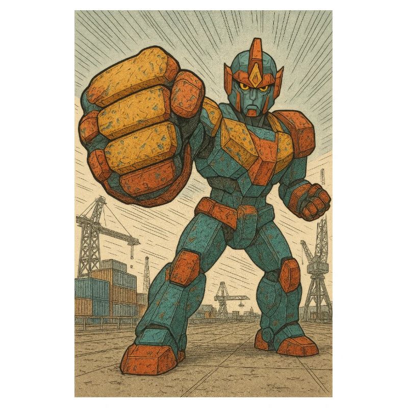 Position de combat de robot dans les docks