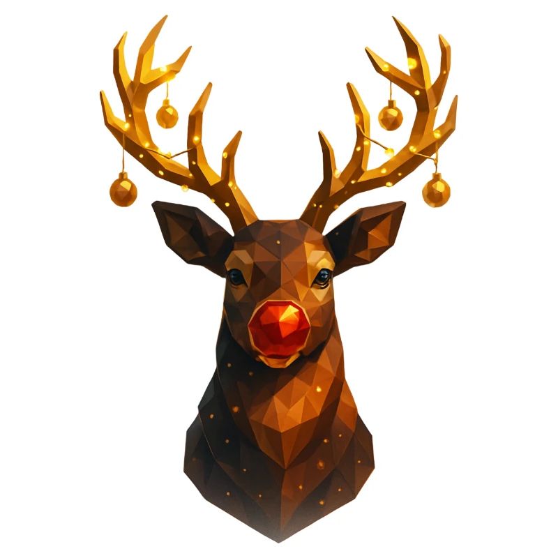 Weihnachten Rentier Low Poly