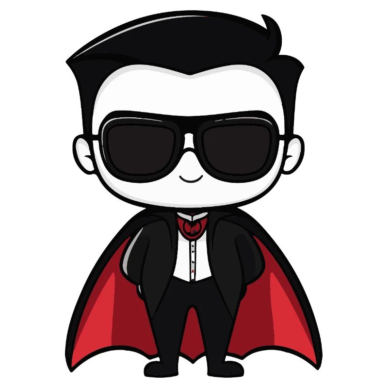 Conception de dessin animé de héros vampirique