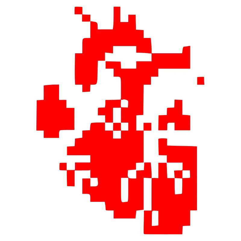 Glitch Heart Pixel Resolution