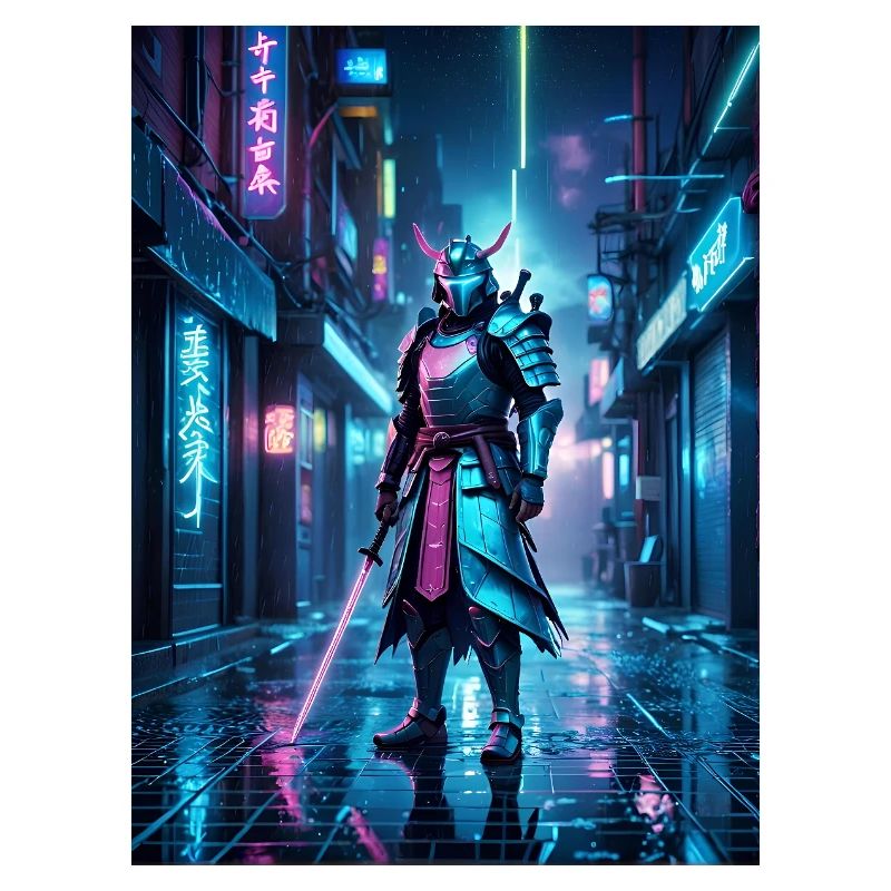 Neon-Samurai der Nacht