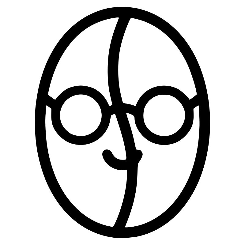 Kaffee-Liebe: Kaffeebohne mit Brille