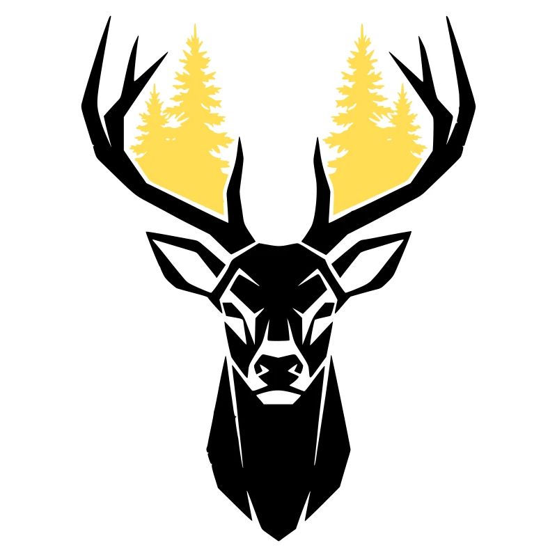 Silhouette de la forêt de tête de cerf