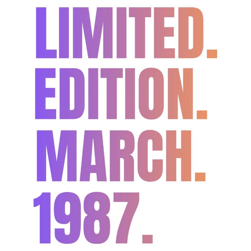 Mars 1987 Année 1987 Retro 1987 Édition limitée