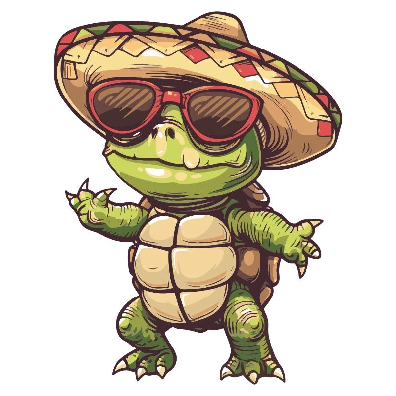 Turtle Comic Funny Sombrero