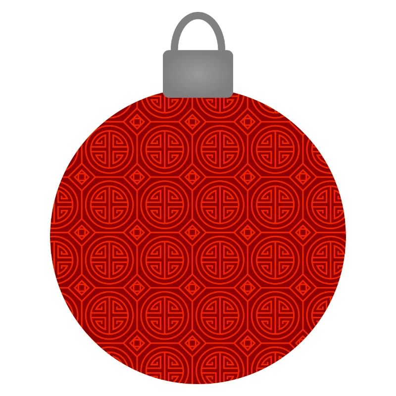 Rotes Rundmuster Weihnachtskugel