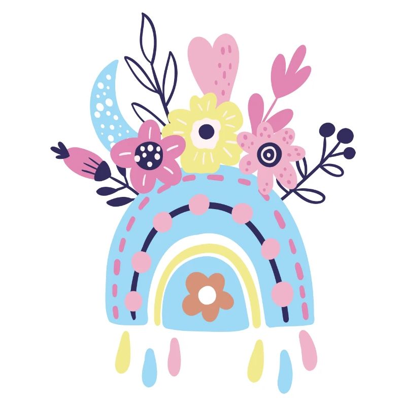 Pastell Regenbogen Blumen