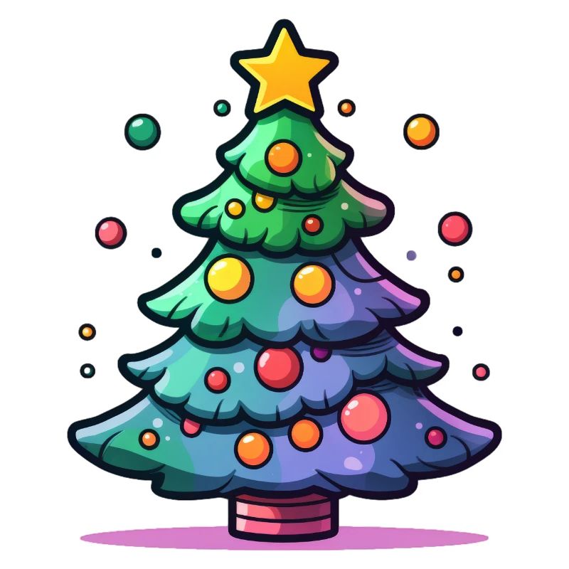 Festlicher Weihnachtsbaum mit buntem Schmuck
