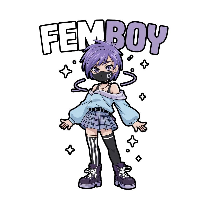 Femboy im Emo-Look mit Glitzer