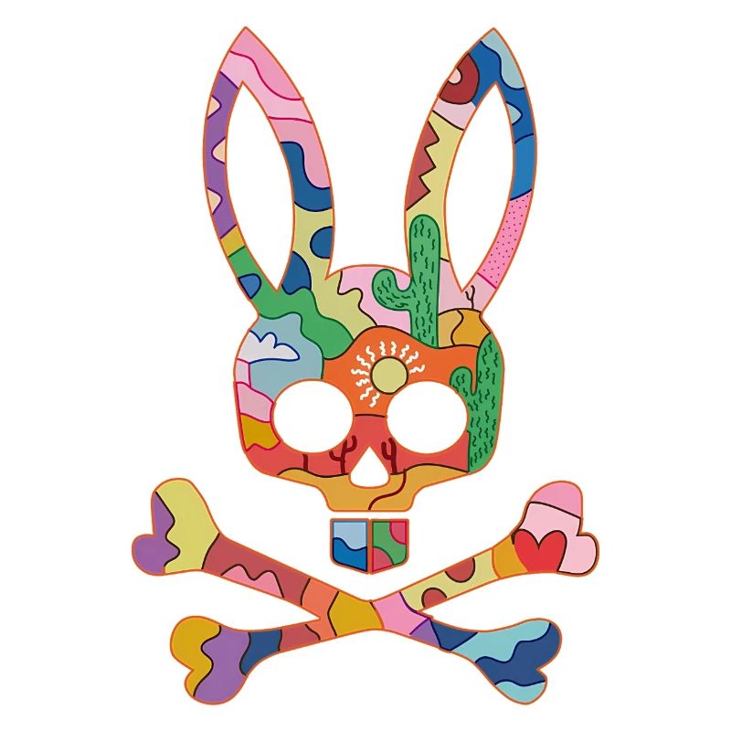 Rainbow Skull Bunny Patch