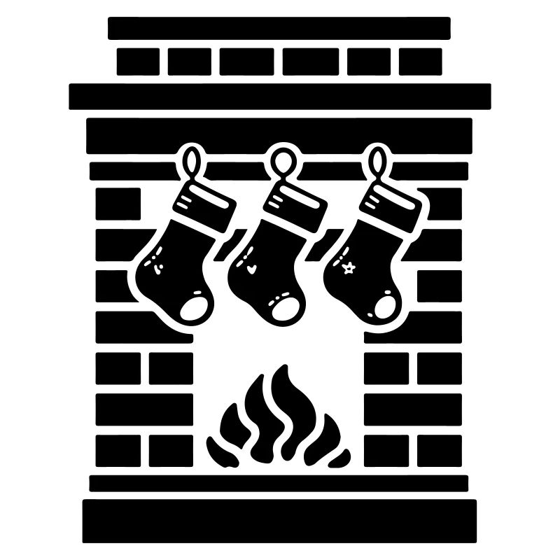 Chaussette de Noël avec cheminée
