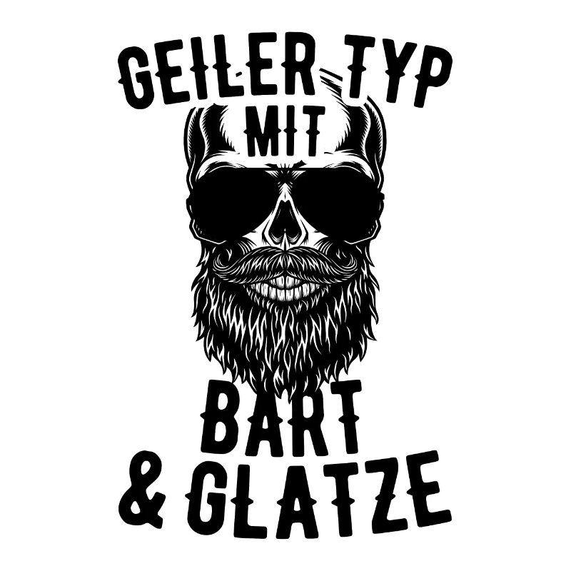Geiler Typ Mit Bart & Glatze Glatzkopf Bartträger