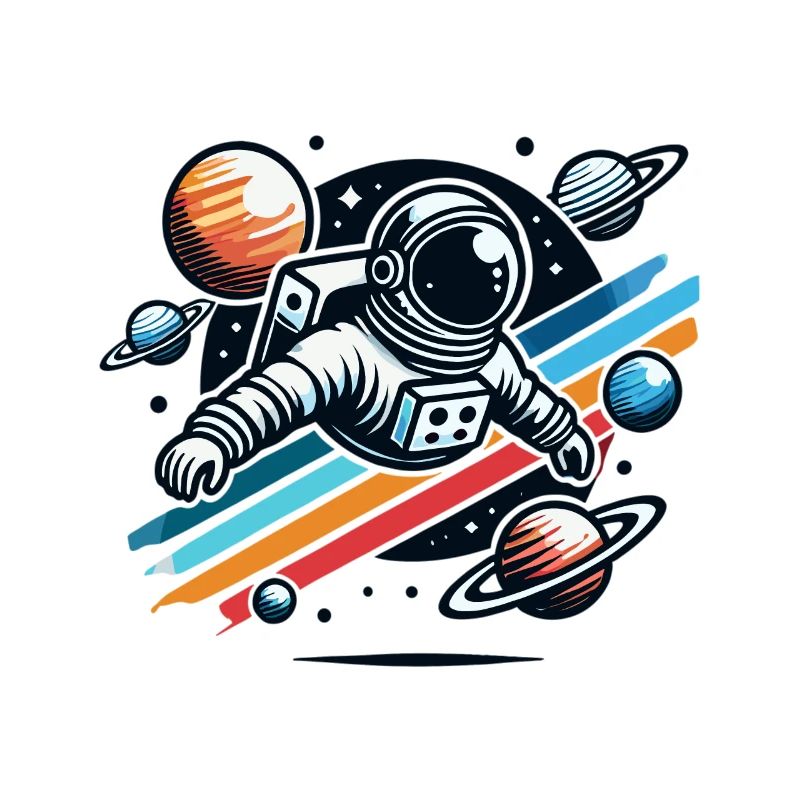Retro Astronaut Space Adventure Planet