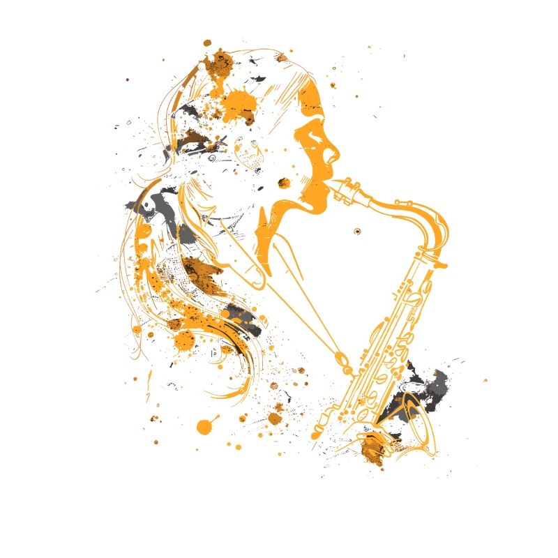 Saxophon Mädchen Graffiti