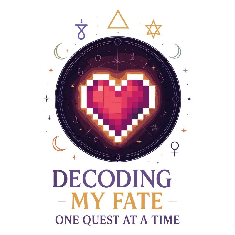 Decoding Fate: Heart Pixel Art