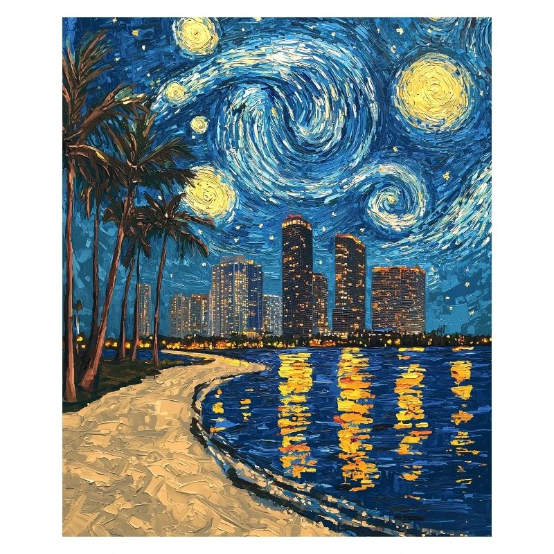 Miami Beach, Floride, Van Gogh, Nuit étoilée
