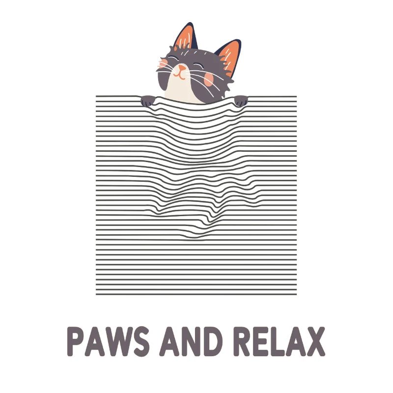 Curious Cat – Funny Optical Line Art