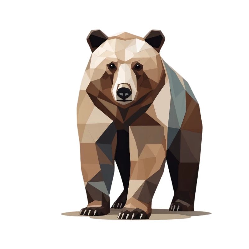 Geometric Grizzly Bear Polygon