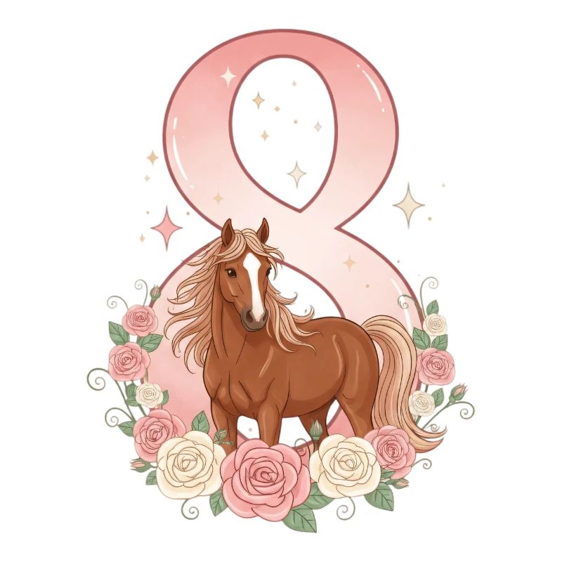 8. Geburtstag Mädchen, Pferd, Pony, 8 Jahre alt